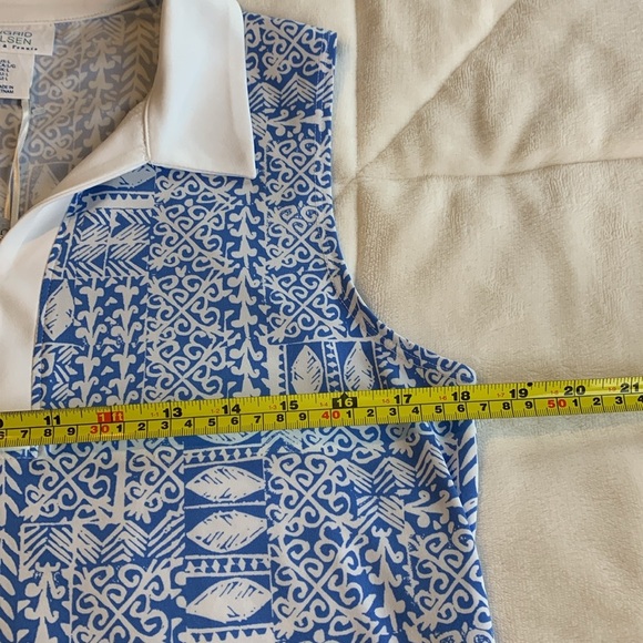 NWT Sigrid Olsen Golf Polo Womens Large Blue Tennis Collar Top Quick Dry FPS 50 - Picture 6 of 10